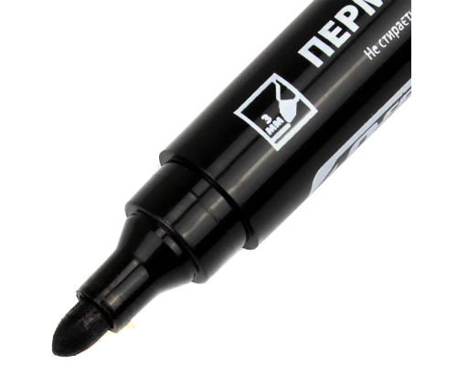 Marker permanent, 3mm, negru 4-104, 4Office (12/720) Marker permanent, 3mm, negru 4-104, 4Office (12/720)