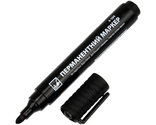 Marker permanent, 3mm, negru 4-104, 4Office (12/720) Marker permanent, 3mm, negru 4-104, 4Office (12/720)