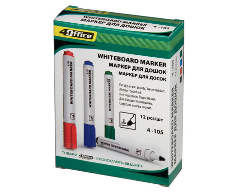Marker pt tabla, 3mm, varf rotund, albastru, 4-105, 4Office (12/720)
