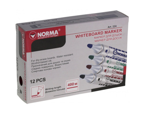 Marker pt tabla, 3,5mm, varf rotund, verde, 224-04N, NORMA (12/720)
