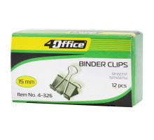 Зажимы металлические 15 mm, 12шт. 4-326. 4OFFICE (12)