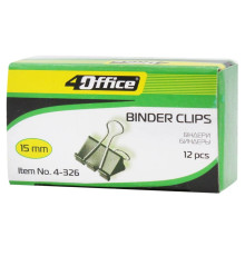 Зажимы металлические 15 mm, 12шт. 4-326. 4OFFICE (12)