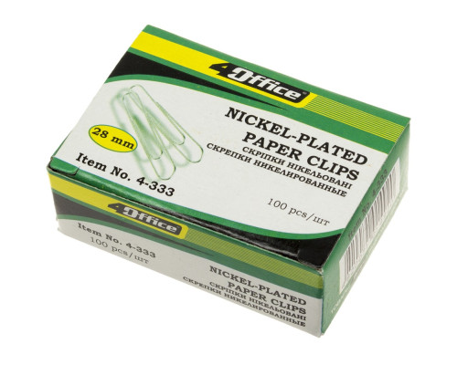 Clame 28mm 100buc., nichelate 4-333.4OFFICE (10/500)