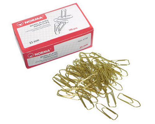 Скрепки 33мм. 100шт. лодочка Norma 4738 (10/250)