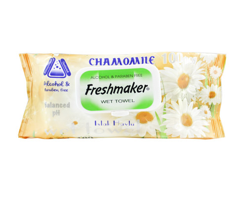 Влажные салфетки, Freshmaker, 100 шт, Camomile/Daisy, с крышкой Влажные салфетки, Freshmaker, 100 шт, Camomile/Daisy, с крышкой