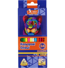 Карандаши цветные, треугольные, двухстор 12шт 24 цв.,"Фауна", ЦК42-22, УМКА (12/240)