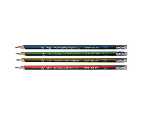 Карандаш чернографитный НВ, треугольный с ластиком Scholz 126 (72/144)