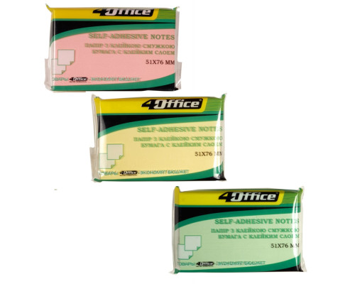 Hartie pt notite cu lipici, 51x76mm, assorti 100foi 4Office 4-421 (18)