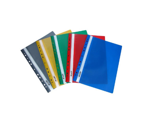 Скоросшиватель пластиковый, А4 цв. в ассоти.евро перфор. 4OFFICE 4-270 (10/240)