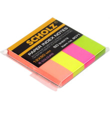 Indecsi colorati din hartie, culori fluorescente,12x50mm 4x50foi Scholz 8071(6/48)
