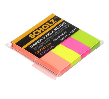 Indecsi colorati din hartie, culori fluorescente,12x50mm 4x50foi Scholz 8071(6/48)
