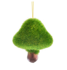 05241 Игрушка новогодняя "Лесной гриб" d-5.5 см, зеленый 972910 (24)