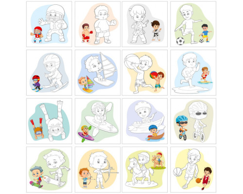 Раскраска 200х200мм, 16л, "Always in sport" 22362 (20)