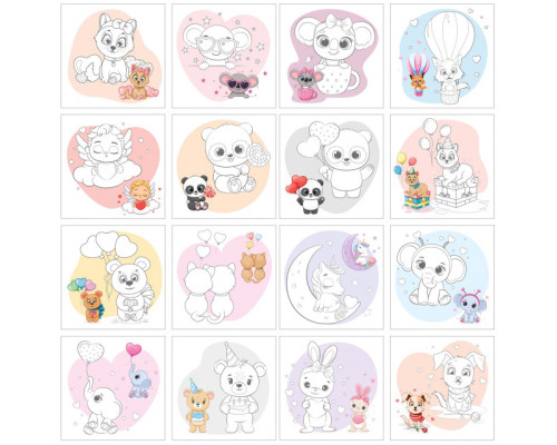 Раскраска 200х200мм, 16л, "For you with Love" 22363 (20)