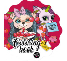 Фигурная раскраска с наклейками, 200х200мм, 4+2л,"Love you MOM" 2228 (10)