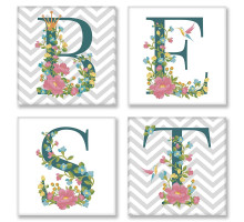 Desen pe panza pe numere 4buc. 18x18 cm "BEST" stil scandinav CH111 Desen pe panza pe numere 4buc. 18x18 cm "BEST" stil scandinav CH111