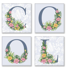 Desen pe panza pe numere 4buc. 18x18 cm "COOL" Provence CH113