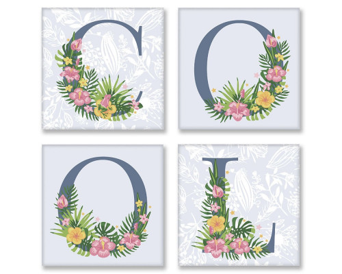 Холсты по номерам 4шт. 18х18 см "COOL" стиль прованс CH113