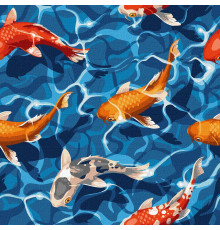 Desen pe panza pe numere 40*40cm "Crapii japonezi" KHO4321