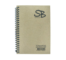 Блокнот A6 70л., клетка, спираль, КРАФТ SB Gingko (6)