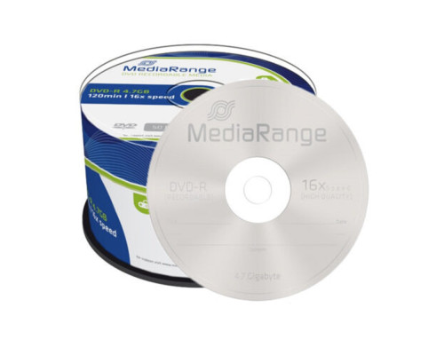 67738 Диск DVD-R, MediaRange, 4.7GB|120min 16x speed, 50шт. MR444
