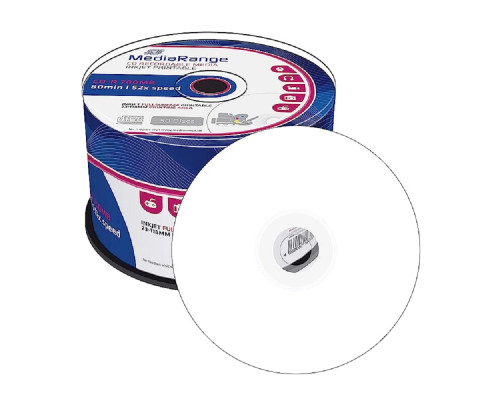 Диск CD-R PRINTABLE,MediaRange, 700MB/80min 52x speed, 50шт. MR208