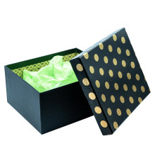 045814 Коробка подарочная №4 26х21,5х12,5 см. черная с рисунком +бумага тишью