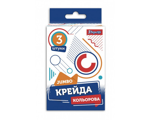 31586 Мел цветной "Geometry" JUMBO 3шт,1Вересня 400406