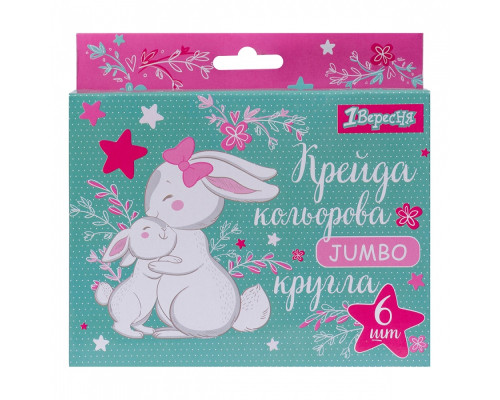 31588 Мел цветной "Bunny" JUMBO 6шт,1Вересня 400429