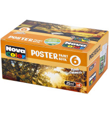 Краска для постеров 6цв. 25мл, NOVA COLOR NC-755 (36/1086)