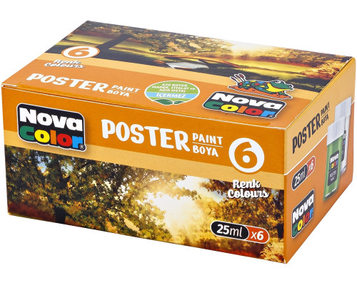 Vopsea pentru postere 6culori 25m, NOVA COLOR NC-755 (36/1086)