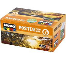 Краска для постеров 6цв. 25мл, NOVA COLOR NC-755 (36/1086)