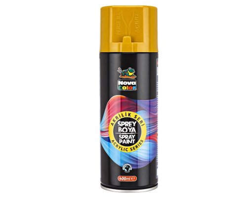 Краска аэрозольная акриловая 400мл желтая., NOVA COLOR NC-3500 (12/96)
