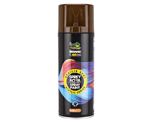 Краска аэрозольная акриловая 400мл коричневая, NOVA COLOR NC-3506 (12/96)