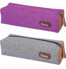 Пенал однотонный, с кожаными деталями, ассорти BR-3015 (12/96)