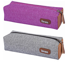 Пенал однотонный, с кожаными деталями, ассорти BR-3015 (12/96)