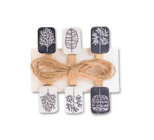 Set cuie din lemn "Black and white", 6buc. 742498