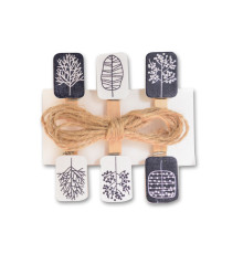 Set cuie din lemn "Black and white", 6buc. 742498