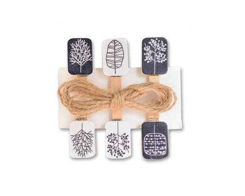 Set cuie din lemn "Black and white", 6buc. 742498