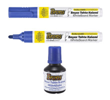 Набор 12 маркеров для доски + чернила 30г синие, BR-957 + BR-351