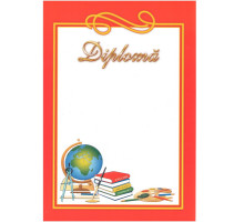 Diploma fara linii cu chenar rosu N-005 (100)