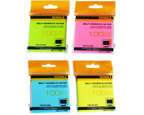 Hartie pt notite cu lipici 76x76mm NEON asorti 100foi 8068-00N SOZ (6/48) Hartie pt notite cu lipici 76x76mm NEON asorti 100foi 8068-00N SOZ (6/48)
