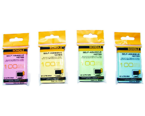 Бумага для заметок с липким слоем, 51х76mm, жёлтая 100л. 8054 SOZ (6/48)