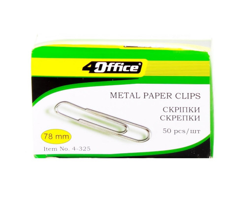 Clame ondulate, 78mm 50buc 4OFFICE 4-325 (10/100)