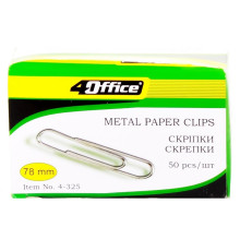 Clame ondulate, 78mm 50buc 4OFFICE 4-325 (10/100)