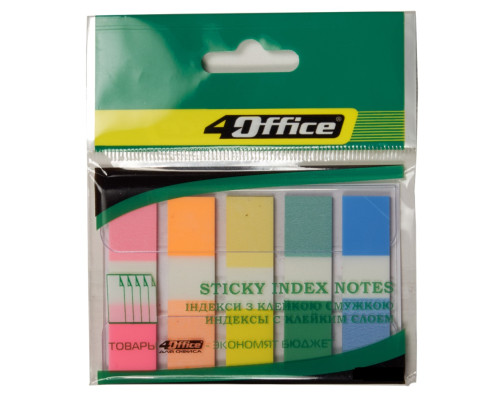 Indecsi colorati din plastic, culori pastelate, 12x45mm 5x20foi 4-427, 4Office (50)