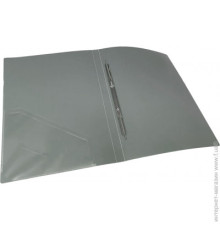 Папка-скорошиватель с карманом A4, 500мкн., серая, 4Office 4-213-08 (20)