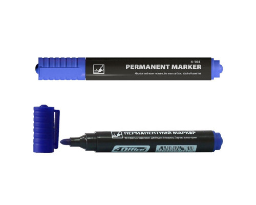 Marker permanent, 3mm, albastru 4-104, 4Office (12/720) Marker permanent, 3mm, albastru 4-104, 4Office (12/720)
