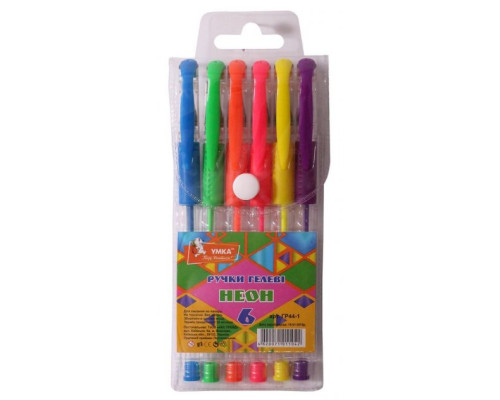 Set pixuri gel, 6cul., Neon, cutie PVC, ГР44-1, УМКА (1/12/144)