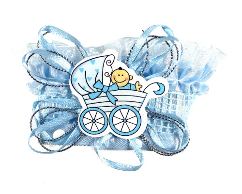 Bonbonieră pentru cumatrie albastra